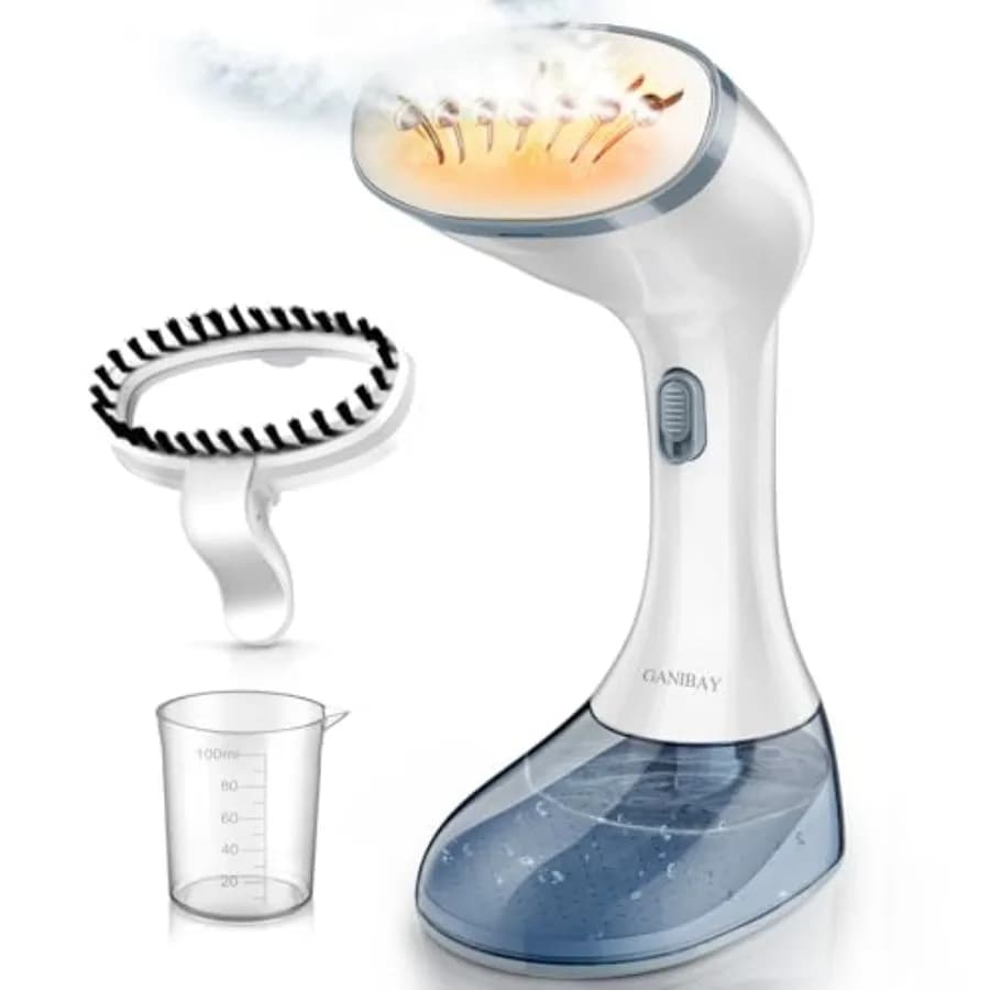 Vaporizzatore per Vestiti 1800W, Riscaldamento Rapido, Vaporizzatore Portatile con 3 Impostazioni di Vapore, Serbatoio da 380ml, Cavo da 9,8'
