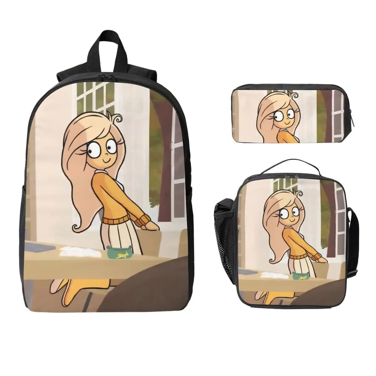 3Pcs Ongezellig Mymy Yana Theme School bags Set for Girls Boys Pencil Boxes Backpack Sets with Lunch Box For Students Knapsack