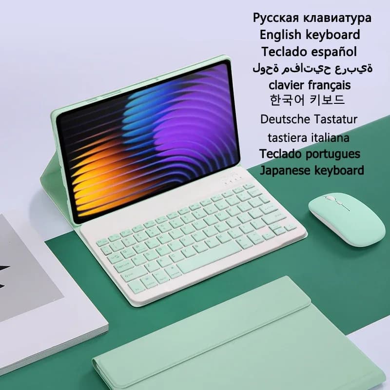Custodia con tastiera per Xiaomi Pad 7/Xiaomi Pad 7 Pro 2025 Custodia da 11,2 pollici Tablet Tastiera Spagnolo Portoghese Arabo Tedesco