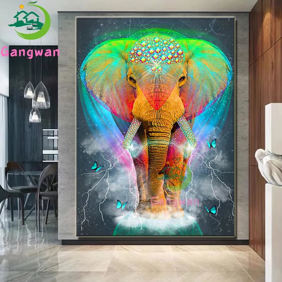 Full Square/Round Drill 5D DIY Diamond Painting "Animal elephant" 3D Embroidery Cross Stitch fantasy elephant Home Decor gift