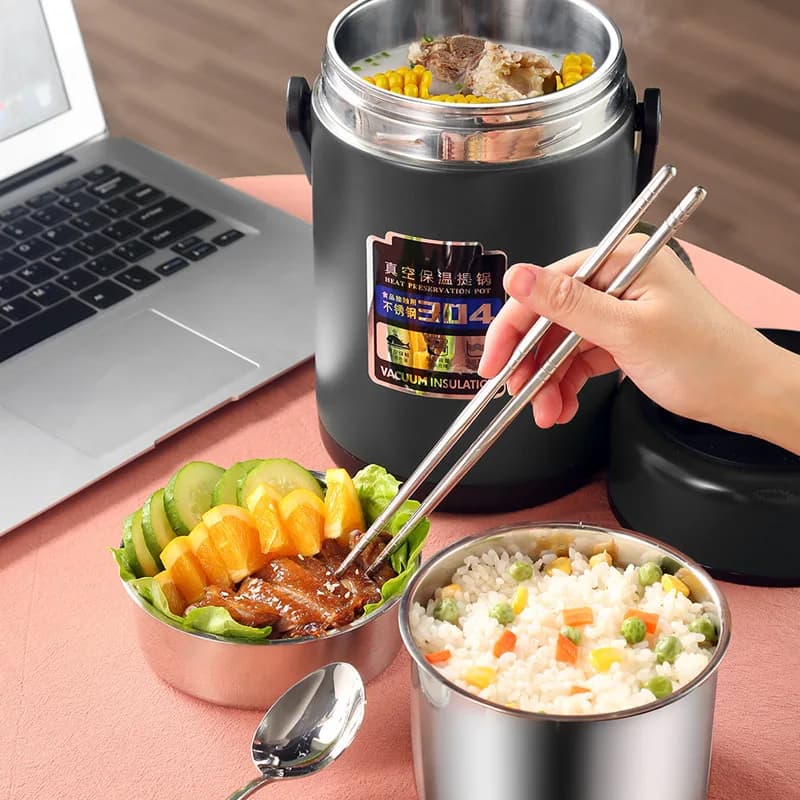 Contenitore Termico per Pranzo Bento, Contenitori per Alimenti, Contenitori per Preparazione Pasti, Contenitore Portatile Isolato per Pranzo, Contenitore per Alimenti per Scuola Bambini