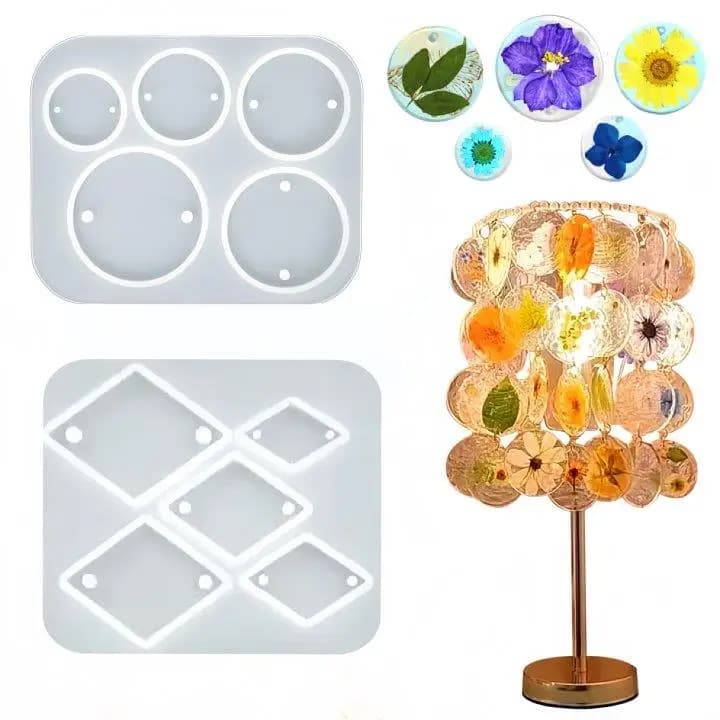 1PC Wind Chime Table Lamp Resin Mold Pendant Jewelry Geometric Earrings Pendant Epoxy Resin Mold DIY Pendant Mold