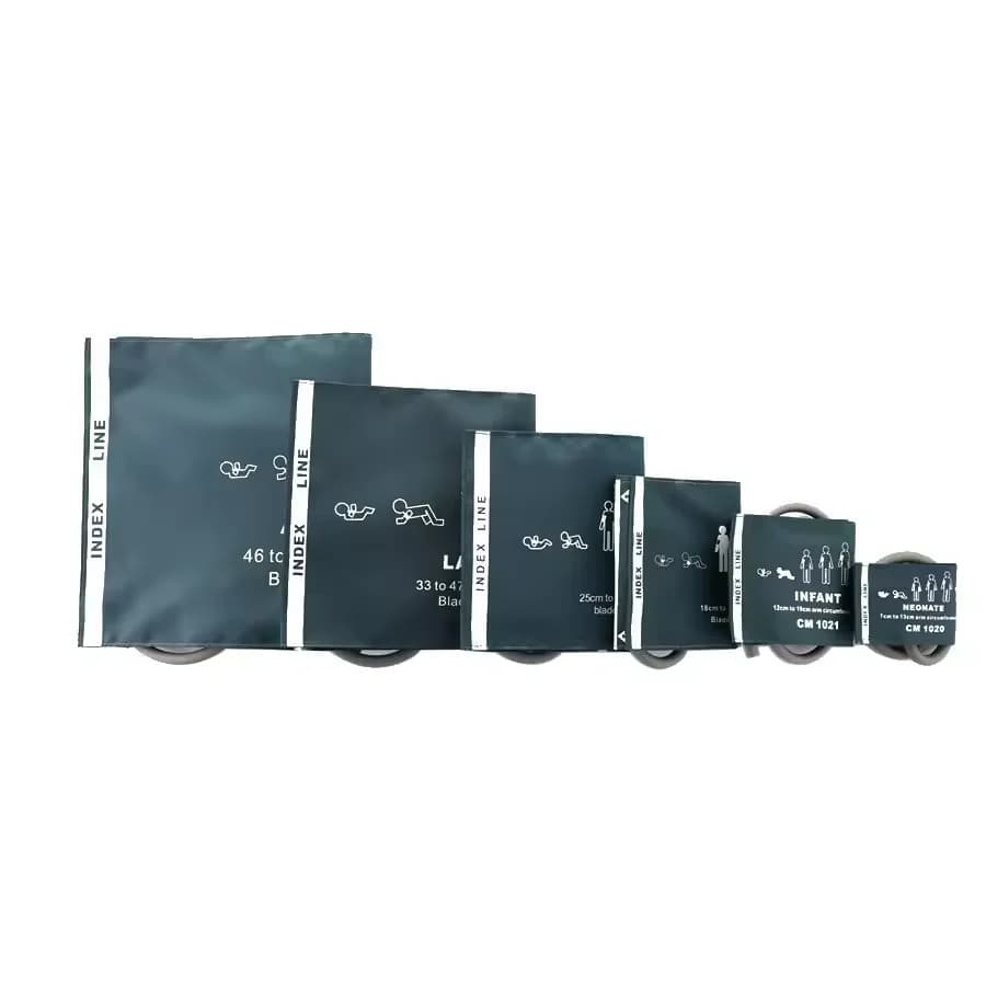 Six sizes of neonatal infant child adult and adult thigh cuff fit contec sphygmomanometer monitor