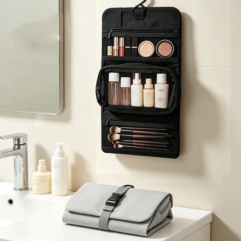 Travel Makeup Bag Women Toiletries Storage Pouch Detachable Travel Make Up Organizer Waterproof Beauty Bag Bathroom Wash Bag