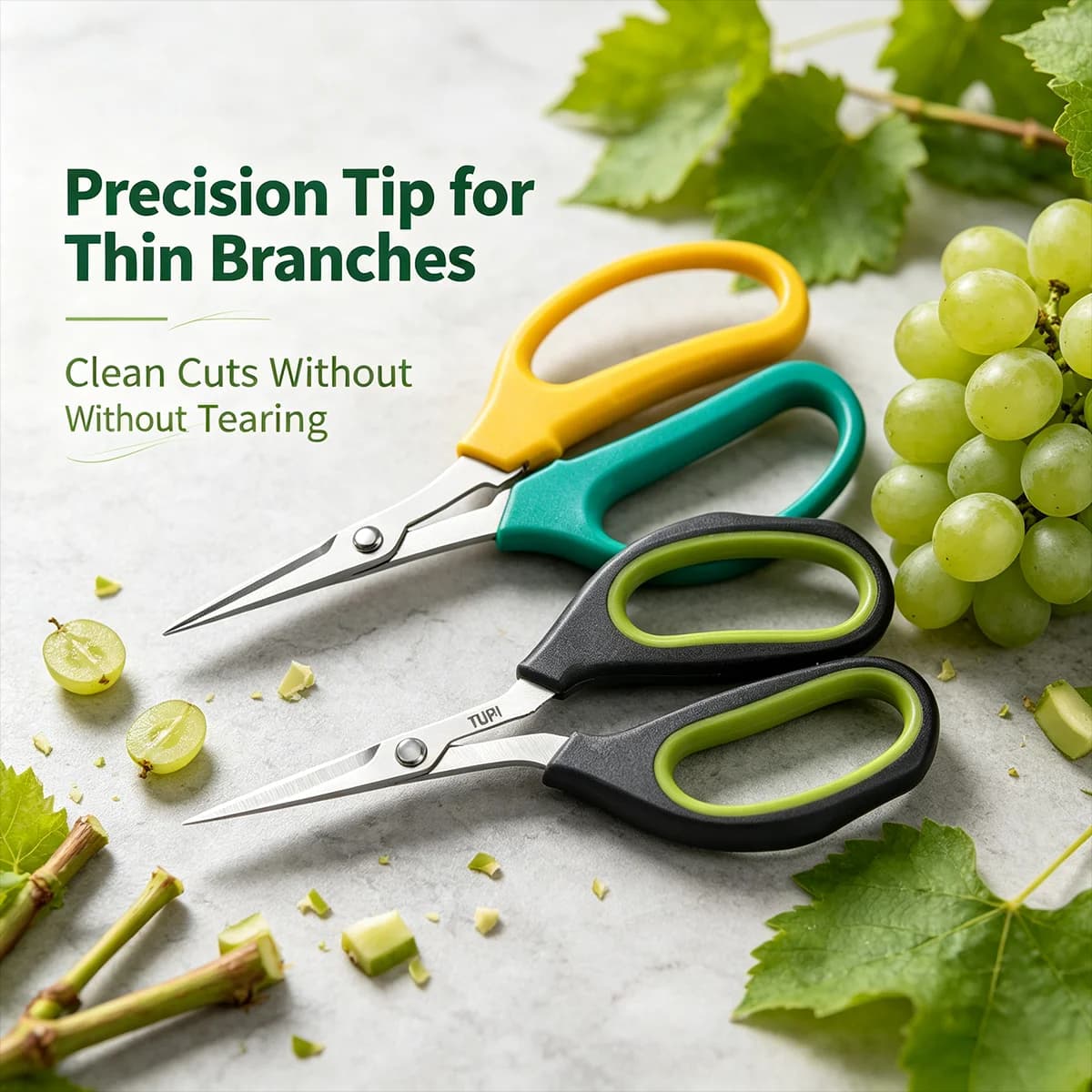 Multifunctional Garden Scissors Sturdy Garden Fruit And Grape Pruning Shears With Soft Handles And Curved Blades