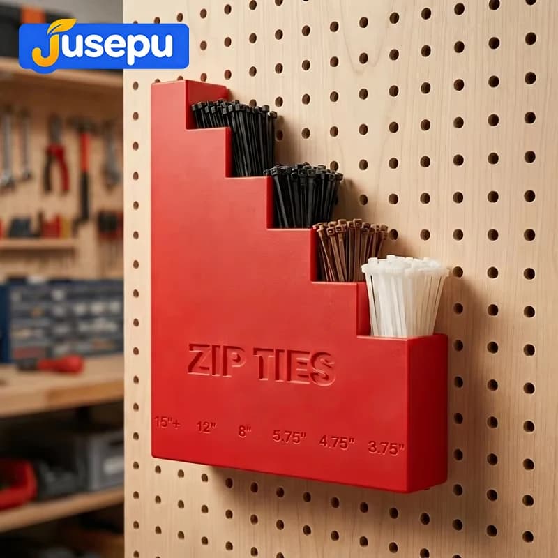 1PC Wall Mount Zip Tie Organizer 5‑Tier Cable Tie Holder Pegboard Rack for Garage Workshop Tool Storage
