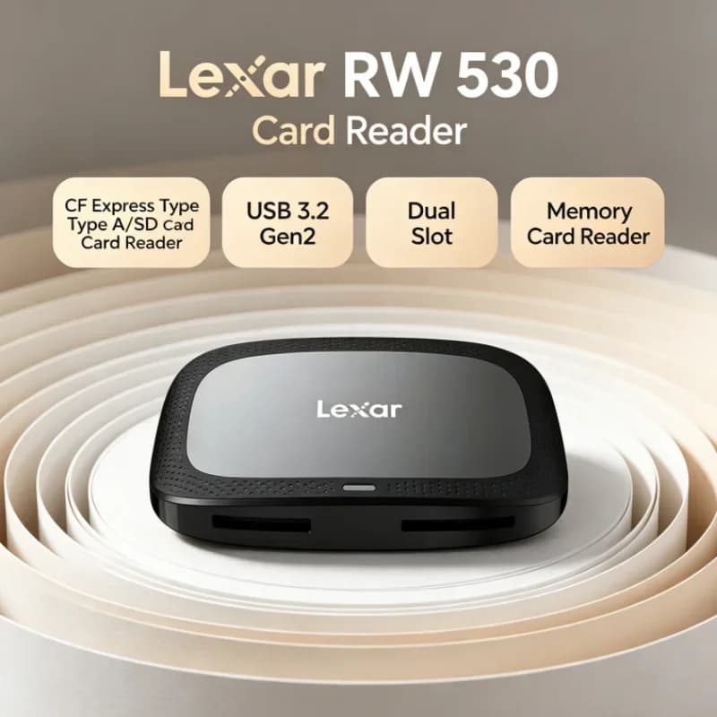 Lexar CFexpress Type A / SD Memory Card Reader RW530 USB 3.2 Gen2 SD Card Reader CFA Max 900MB/s Dual Slot