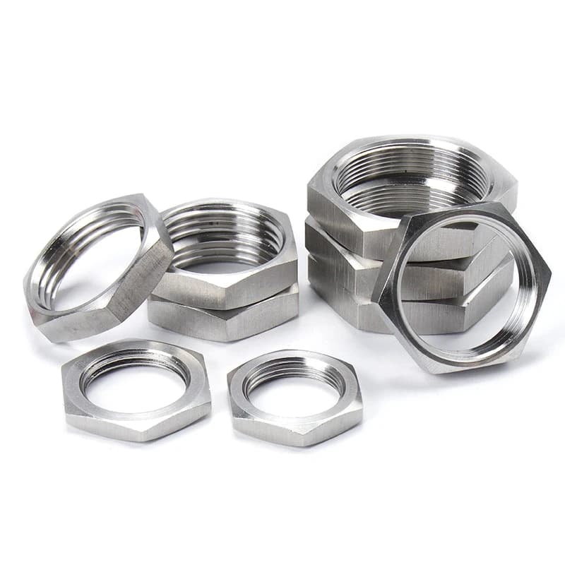 BSPT Female Thread Hex Lock Nut Pipe Fitting SS304 Stainless Steel Industrial grade Hexagonal hat 1/8inch-2inch 5Packs Hex Nut
