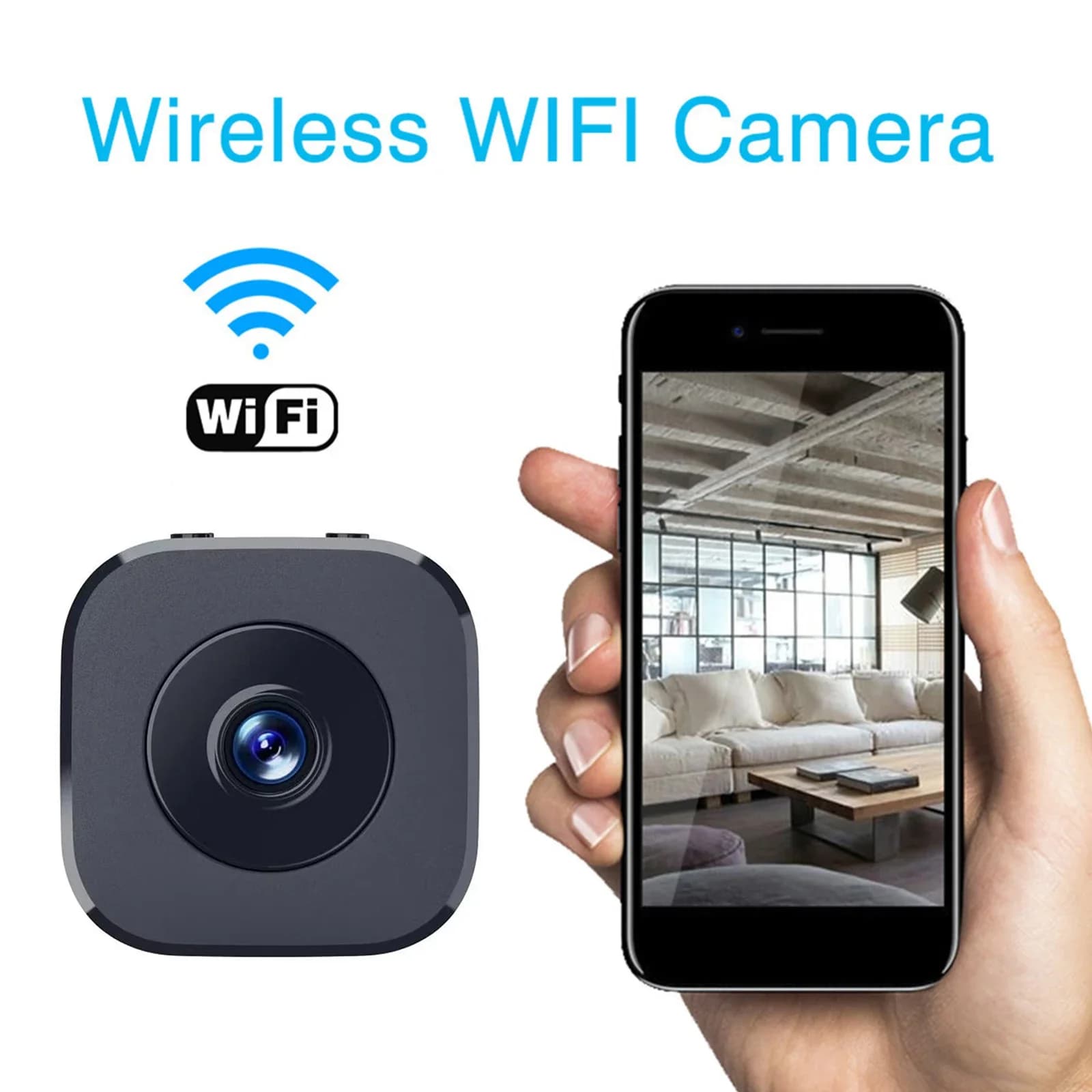 Telecamera di sicurezza wireless intelligente Mini telecamera HD ricaricabile per sorveglianza WiFi domestica con rilevamento del movimento per l'home office