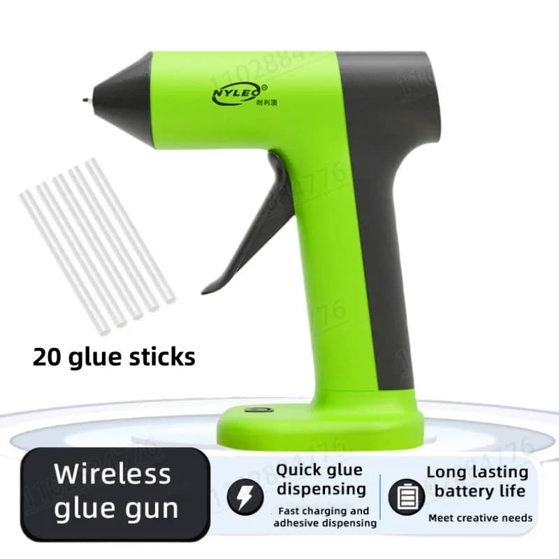 Pistola per colla a caldo da 15W con stick di colla trasparente da 7MM, pistola elettrica a batteria al litio per uso domestico, strumento di riparazione a caldo