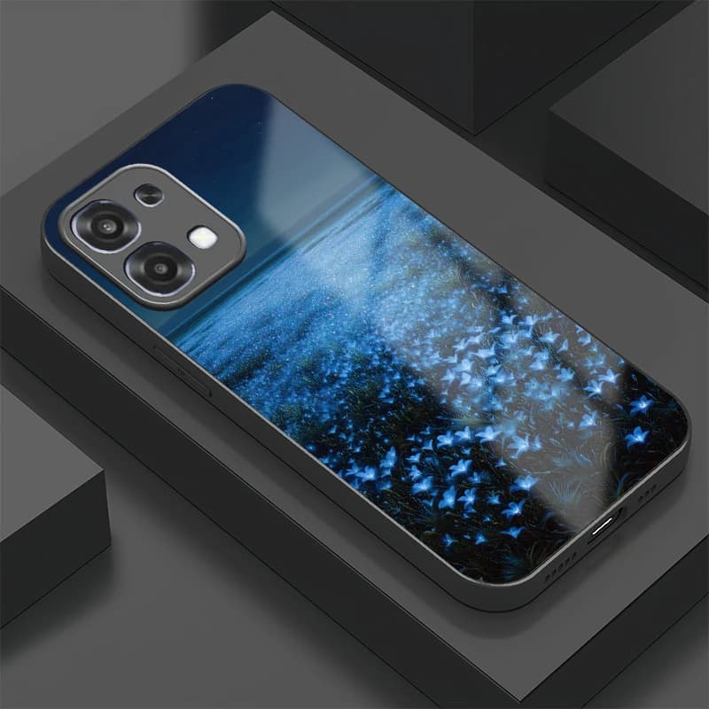 Cassa del telefono Per OPPO A6 Pro 4G 5G Copertura In Vetro Temperato Per OPPO A5X A5 Pro A5 Protettiva Antiurto Cielo Fiore Stellato Fundas