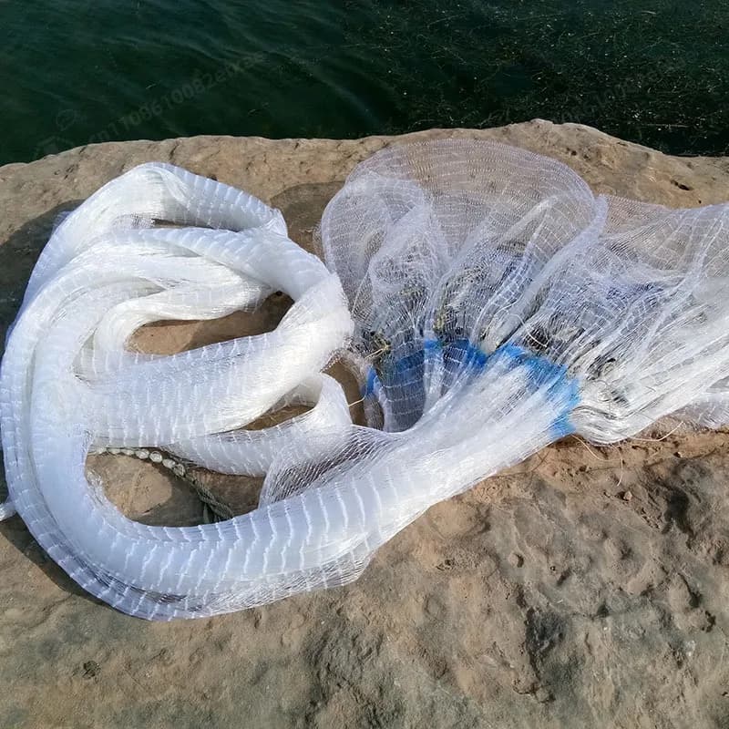 Traditional Hand Cast Fishing Net Nylon Material Durable Water Repellent Throwing Net for Fishing
