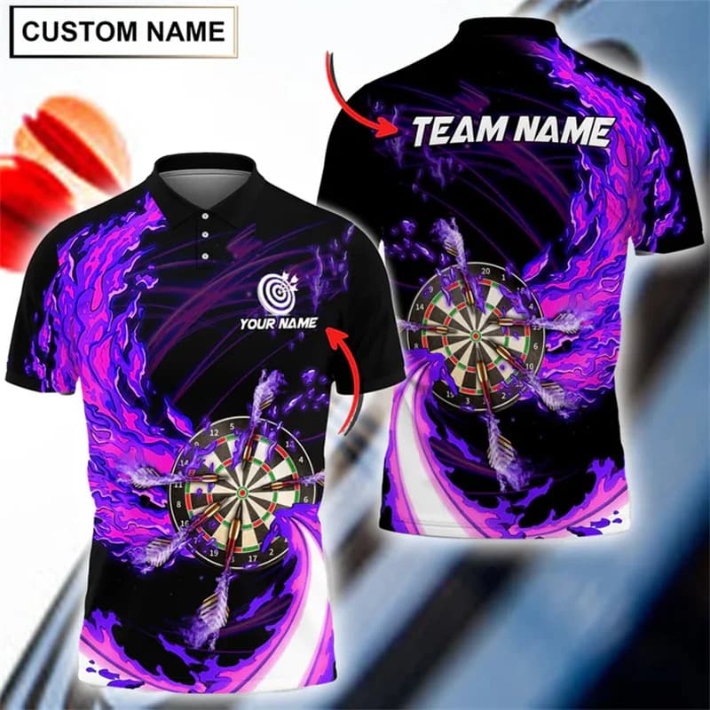 Unico Fresco Nuovo Nome Personalizzato Dart Polo Uomo Donna Migliora la Precisione Manica Corta Risvolto Camicia con Bottoni 2025 Nuova T-shirt
