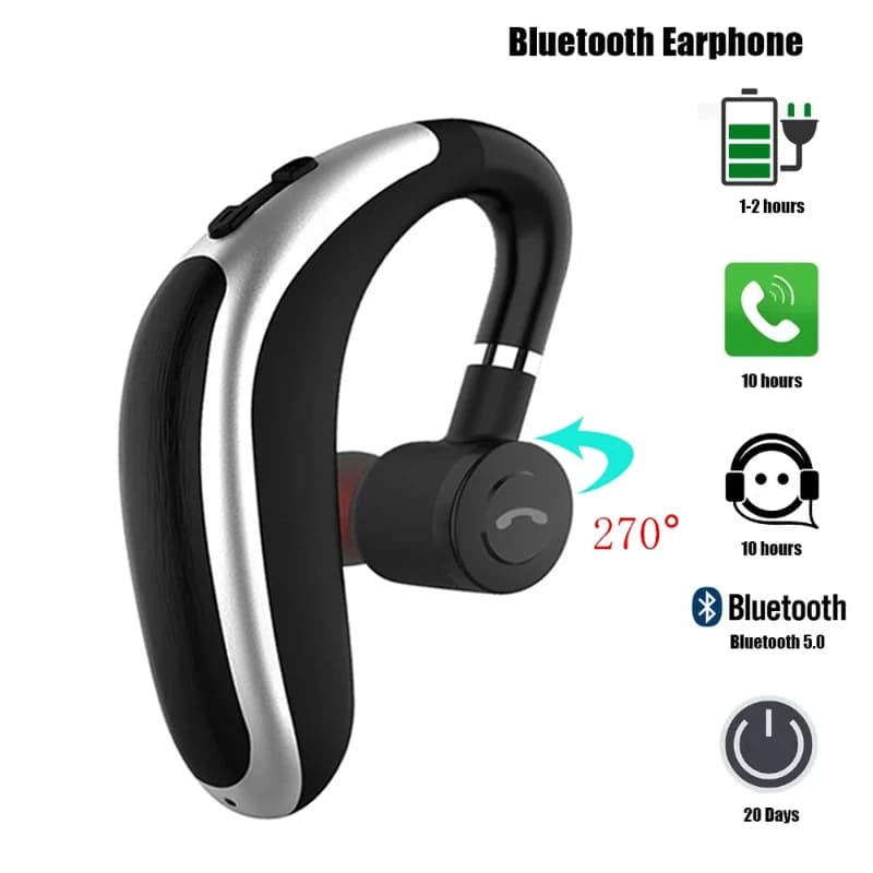 K20 Single Headset Standby Headphones Long Standby Headphones Waterproof Single Headphones External Car call Bluetooth Wireless Headphones with Microphone