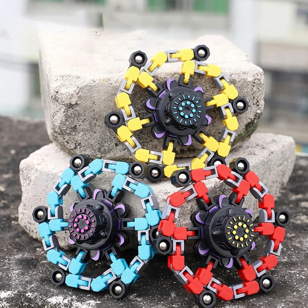 Fidget Spinner Deformabile a Catena, Giocattoli Antistress, Hand Spinner Sensoriale, Giroscopio, Regalo per Alleviare lo Stress, Giocattoli Squishy per Adulti