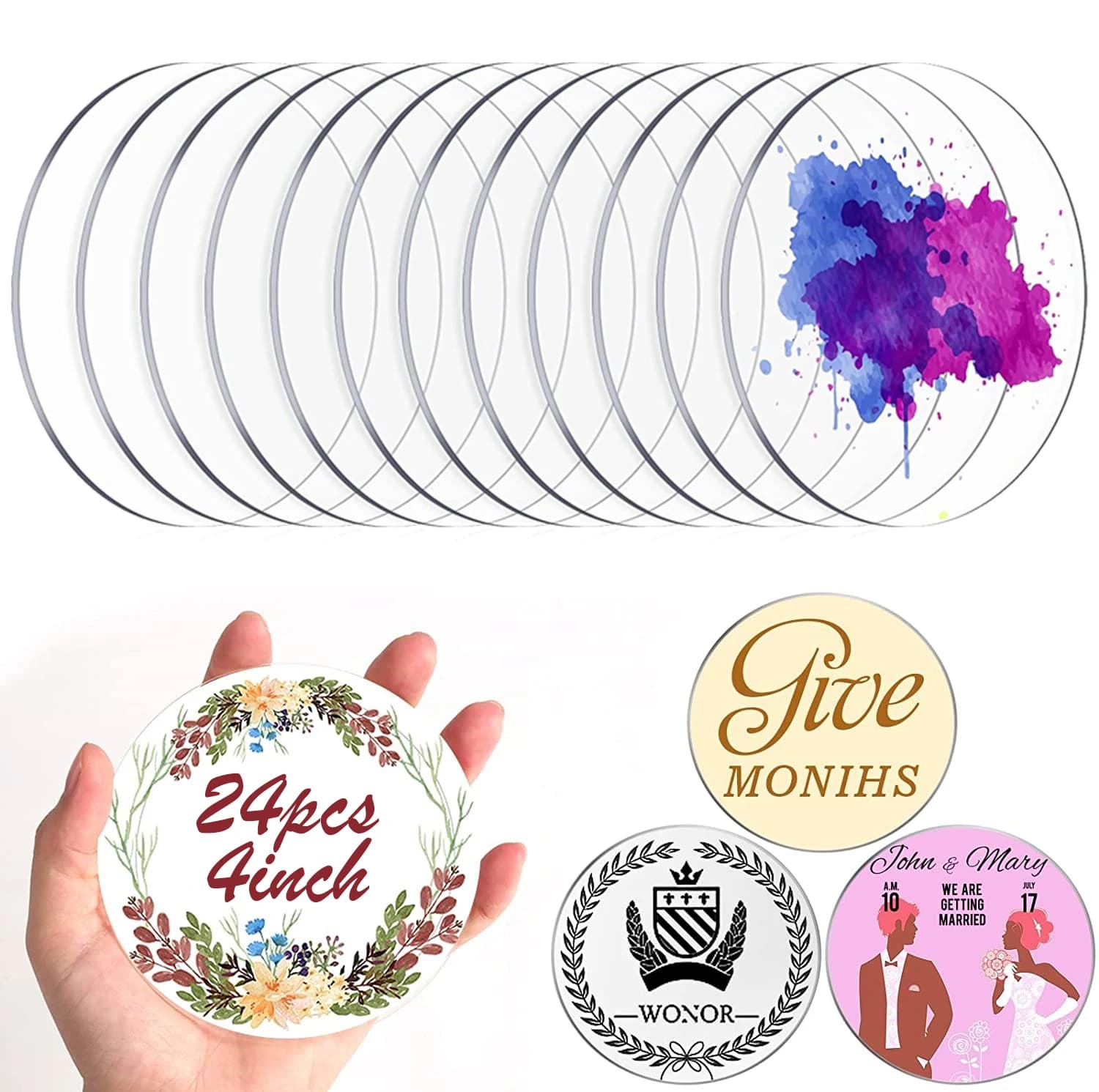 2mm Thickness Round Acrylic Disc Round Acrylic Sheet For Tea Cake Plastic Lens Paint Laser Decoration Business Card, Engraving