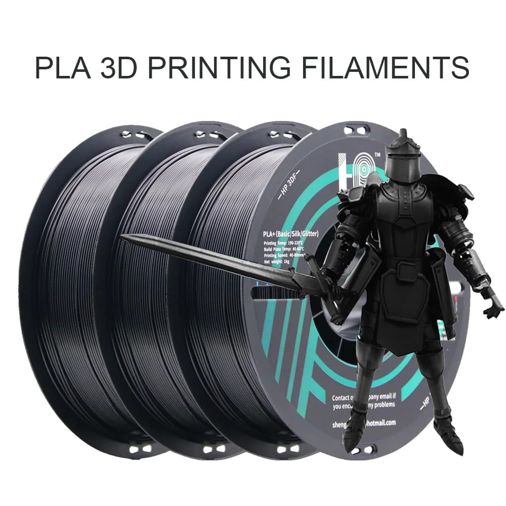 3D Printer Filament, PLA Filament, 3kg(3rolls) HP3DF 1.75mm Dimensional Accuracy +/- 0.02mm, Fit Most FDM Printer