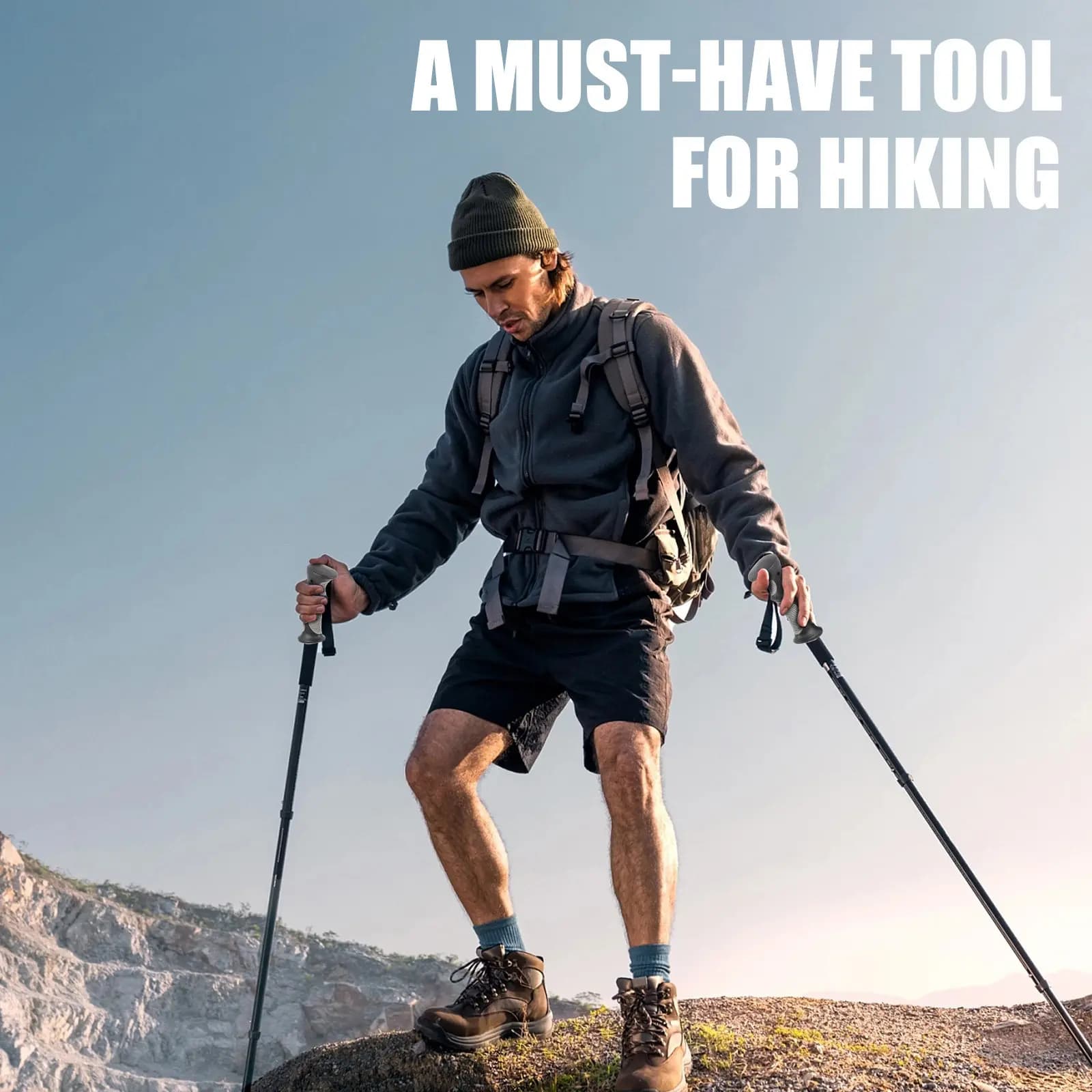 2Pcs Hiking Pole Plastic Handle Sturdy Comfortable Trekking Pole Grip Replacement Outdoor Tool Cane Handle Grip Replacement