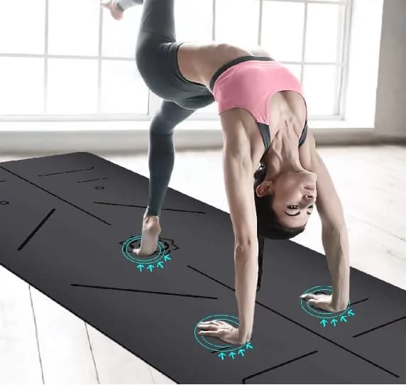Tappetino yoga in PU a doppio strato in gomma naturale ecologica con logo privato