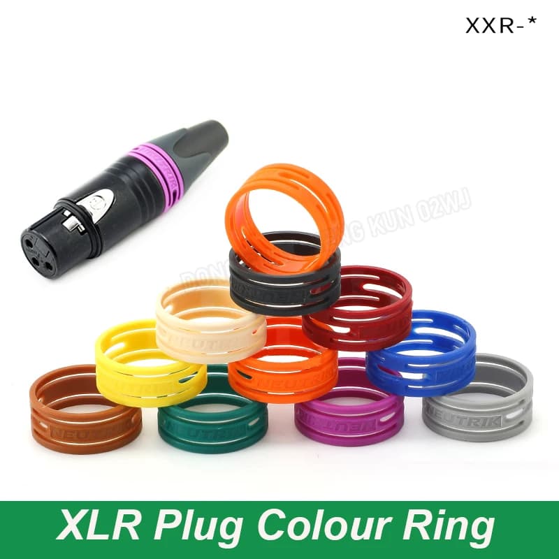 XXR Anti-Roll Marking Ring 10 Coloured Rings for NC3FXX/NC3MXX XLR Plug Coloured Sleeves 1pcs