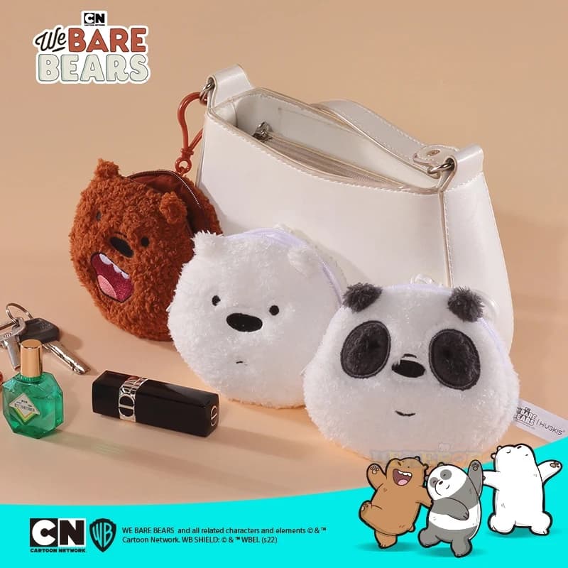 We Bare Bears Anime peluche borsa ciondolo carino Grizzly Panda orso di ghiaccio portachiavi bambola di pezza peluche portafoglio portachiavi