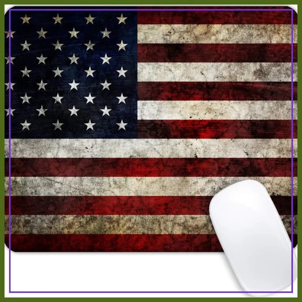 United States National Flag Mousepad Non-Slip Rubber Base for Computers Laptop Office Desk Accessories