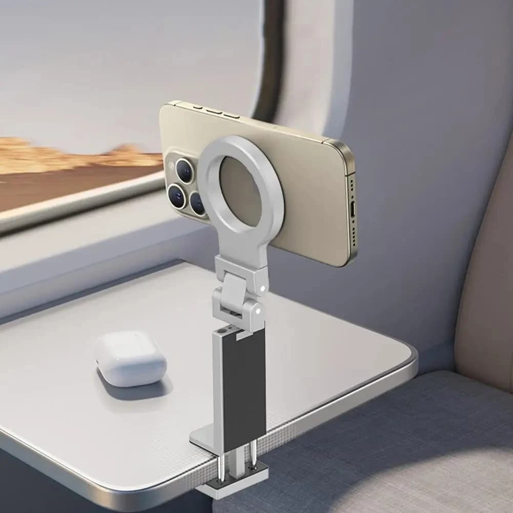 Supporto per cellulare magnetico pieghevole rotazione 360° universale per aereo/viaggi/scrivania monopiede per selfie
