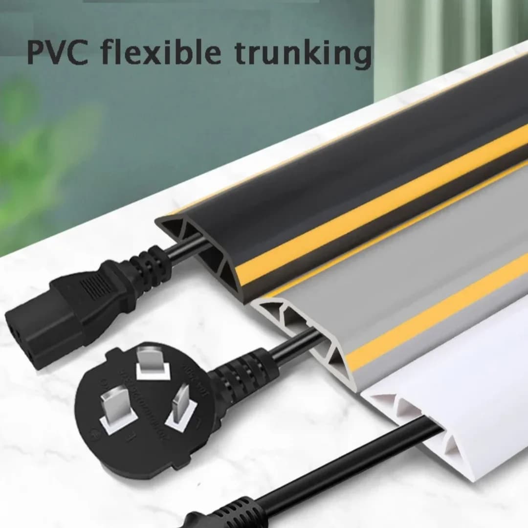 Copricavo da pavimento in PVC, protezione per cavi autoadesiva, canalina per cavi elettrici, gestione cavi per la casa (1 pezzo)