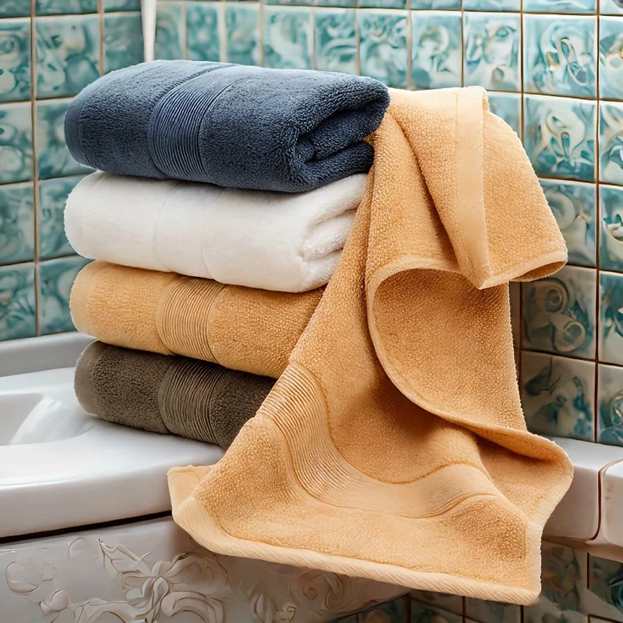 Asciugamano in cotone asciugamano per il viso da bagno forte assorbente morbido asciugamano per adulti senza spargimento scatola addensata in due confezioni