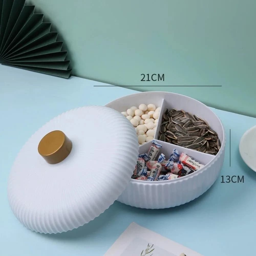 Plastic Candy Tray Snack Plate Round with Lid Dried Fruit Plate Storage Tray Kitchen Accessories Serving Plates Dining Table