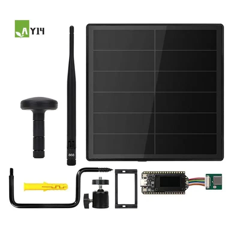 AY14 -D5L Ripetitore Solare Lora Node Heltec Wifi Lora 32 V4 Rete Mesh con Modulo GPS Compatibile con Meshcore Meshtastic