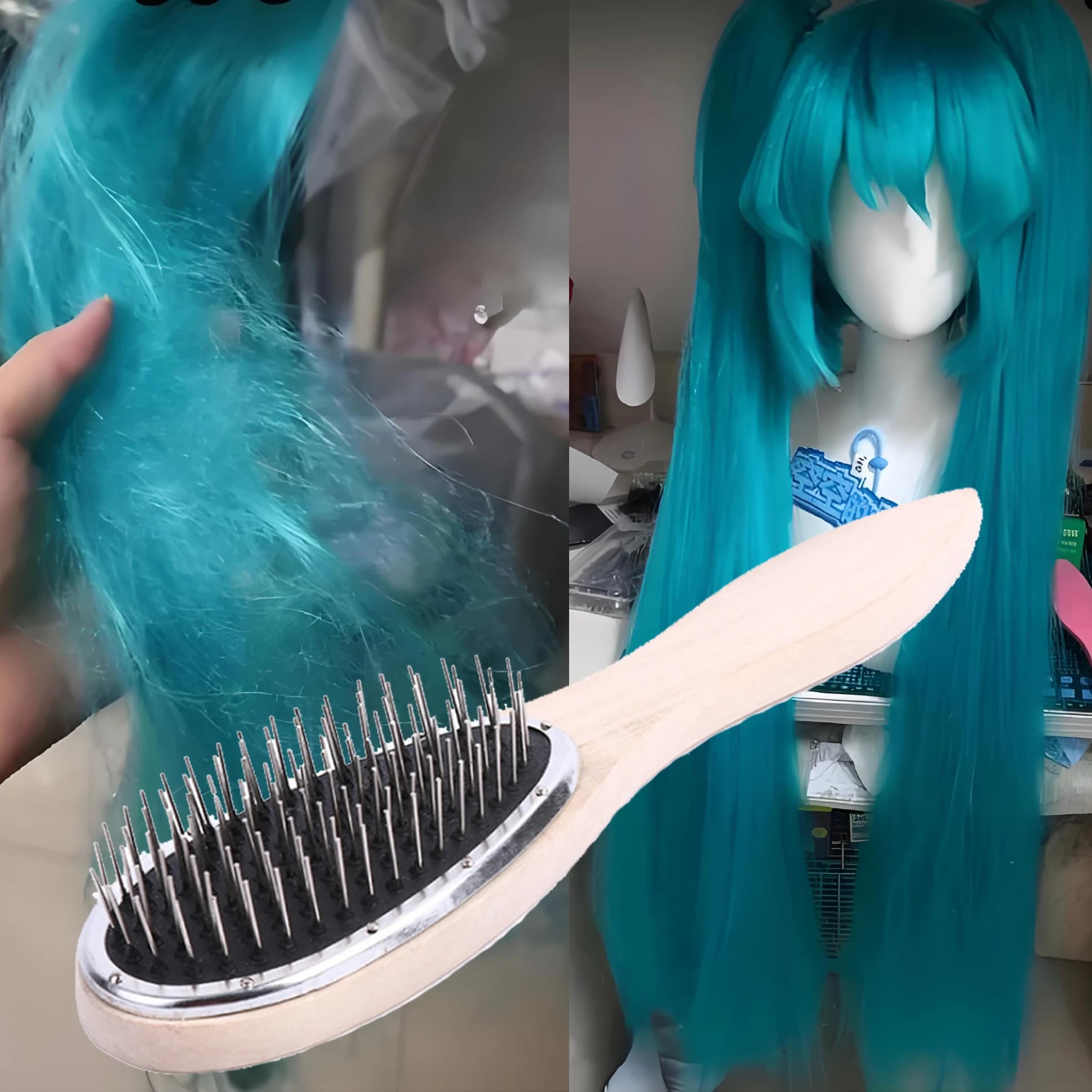 Professional wig brush Antistatic steel comb for training to hair extensions 2030