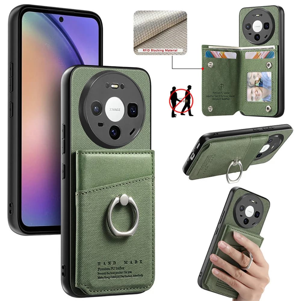 Custodia di Lusso per Huawei Honor Magic 7 Lite 5G, Cover Posteriore in Pelle RFID con Anello, per Honor Magic7 Lite, Funda Magic 7 Lite