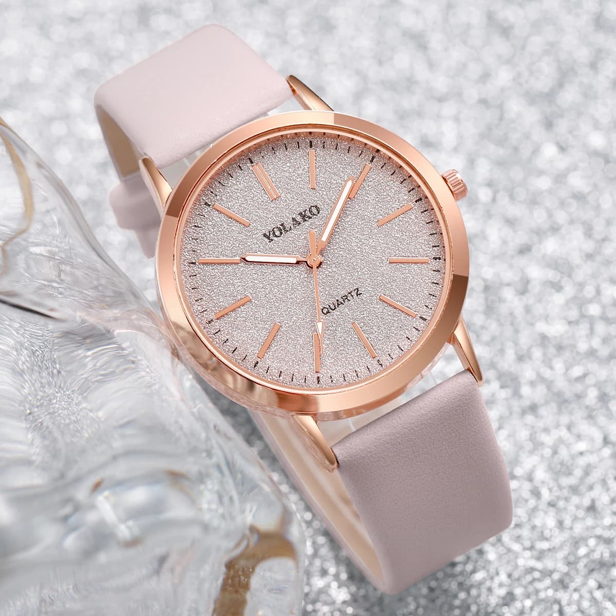 Orologi da donna Orologio da donna al quarzo con quadrante opaco alla moda Orologio da polso da donna con cinturino in pelle casual