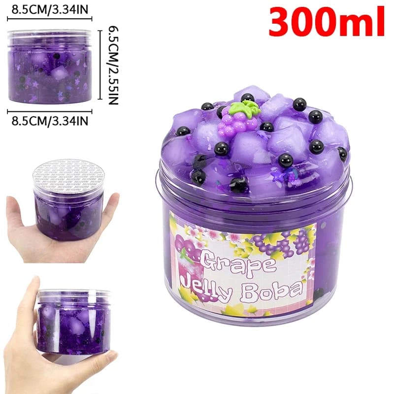 Kit Slime Croccante U9 da 70/300ml, Set di Slime Cristallino Preconfezionato, Super Morbido e Non Appiccicoso, Slime in Cubetti di Gelatina, Terra Cristallina