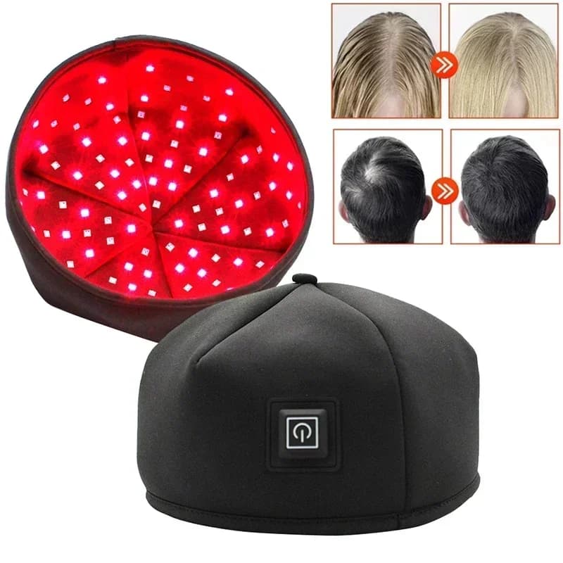 Berretto per terapia della luce rossa Laser 660nm 830nm Rosso vicino a infrarossi Cappello per la ricrescita dei capelli Trattamento contro la perdita dei capelli Casco termico Massaggiatore del cuoio capelluto