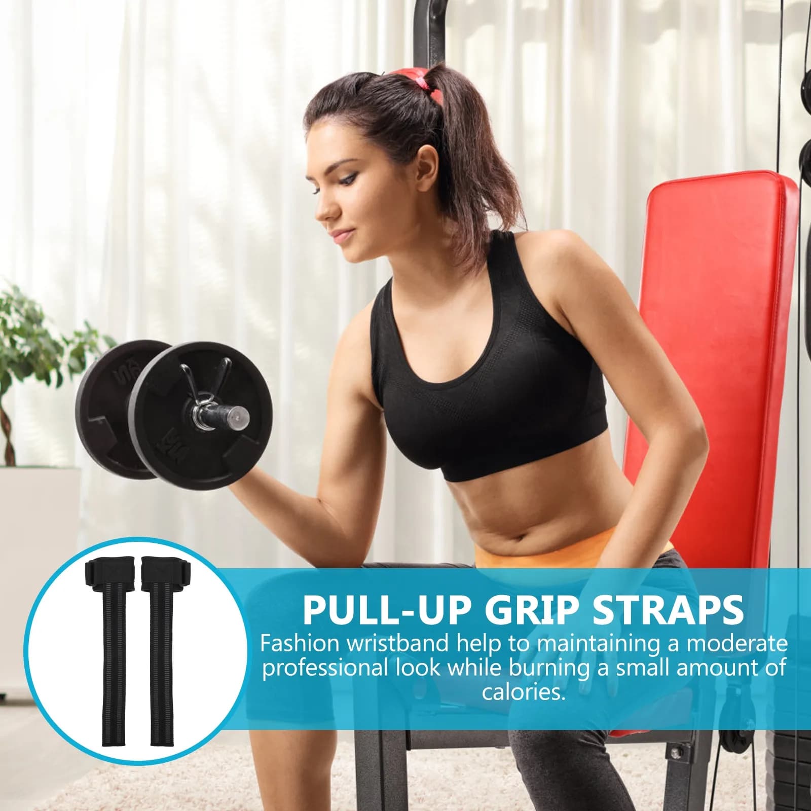 1Pair Gym Wrist Support Anti-Slip Palm Guard Adjustable Pull-Up Grip Gloves Weightlifting Straps Training Fitness Wrist