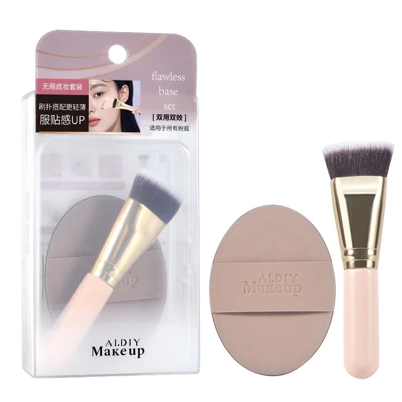 Set di Trucco Base Marianne Flawless: Pennello per Fondotinta CP con Setole Morbide e Testa Piatta, Speciale per Applicazione Senza Sprechi