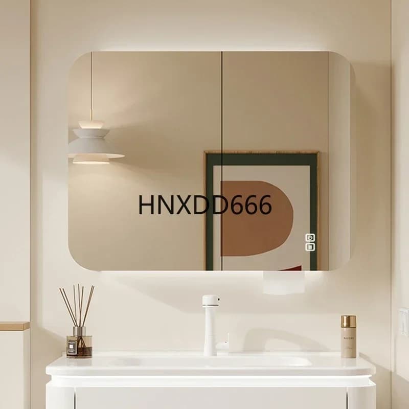 Italian Style Rounded Corner Bathroom Cabinet Intelligent Touch Bathroom Cabinet Defogging Home Furniture Compartiment HBMC