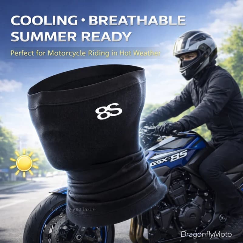Maschera Estiva Traspirante per Moto SUZUKI GSX-8S GSX8S GSX 8S 2023 Tutti gli Anni, Scaldacollo Balaclava con Logo Personalizzato