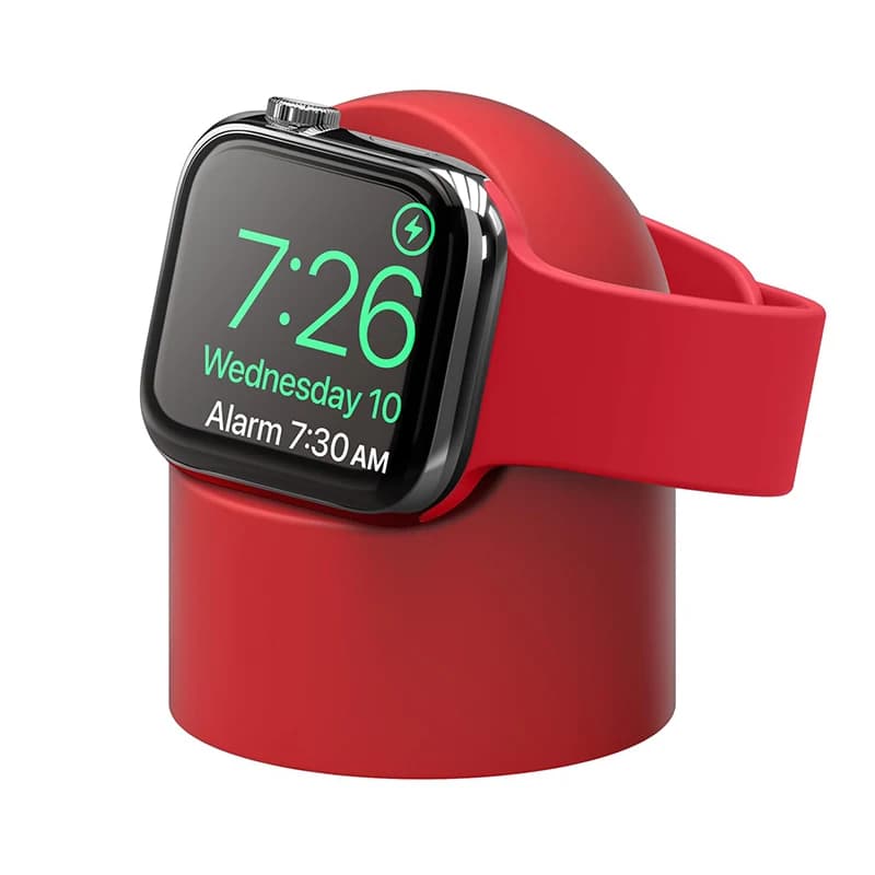 Supporto per caricabatterie per Apple Watch Serie 9 8 7 6 5 SE 3 Ultra 1 2 Stazione dock per caricabatterie Staffa in silicone Supporto per cavo di ricarica Iwatch