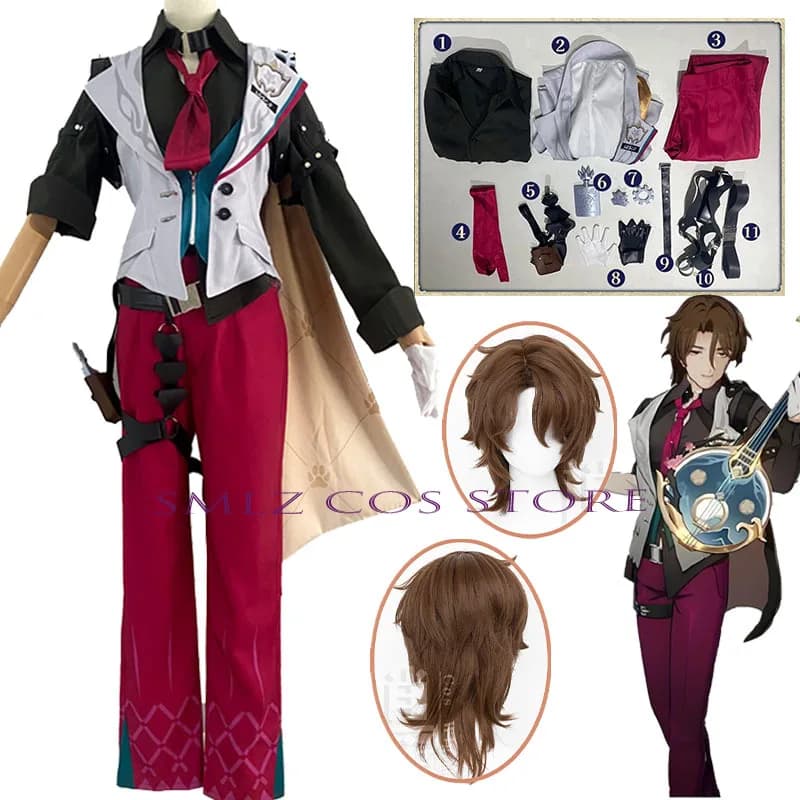 Gallagher Cosplay Honkai Star Rail Costume Man Safety Officer Gallagher Uniform Wig Game Dress Halloween Party Dresses for Men