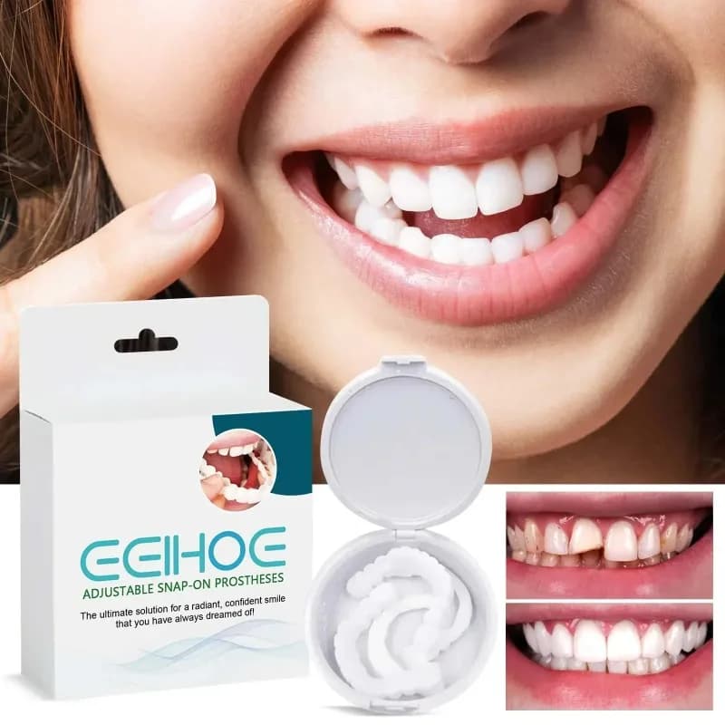 Set di denti protesici regolabili 2025: Faccette per denti sbiancanti, protesi naturali portatili per decorare gli spazi tra i denti