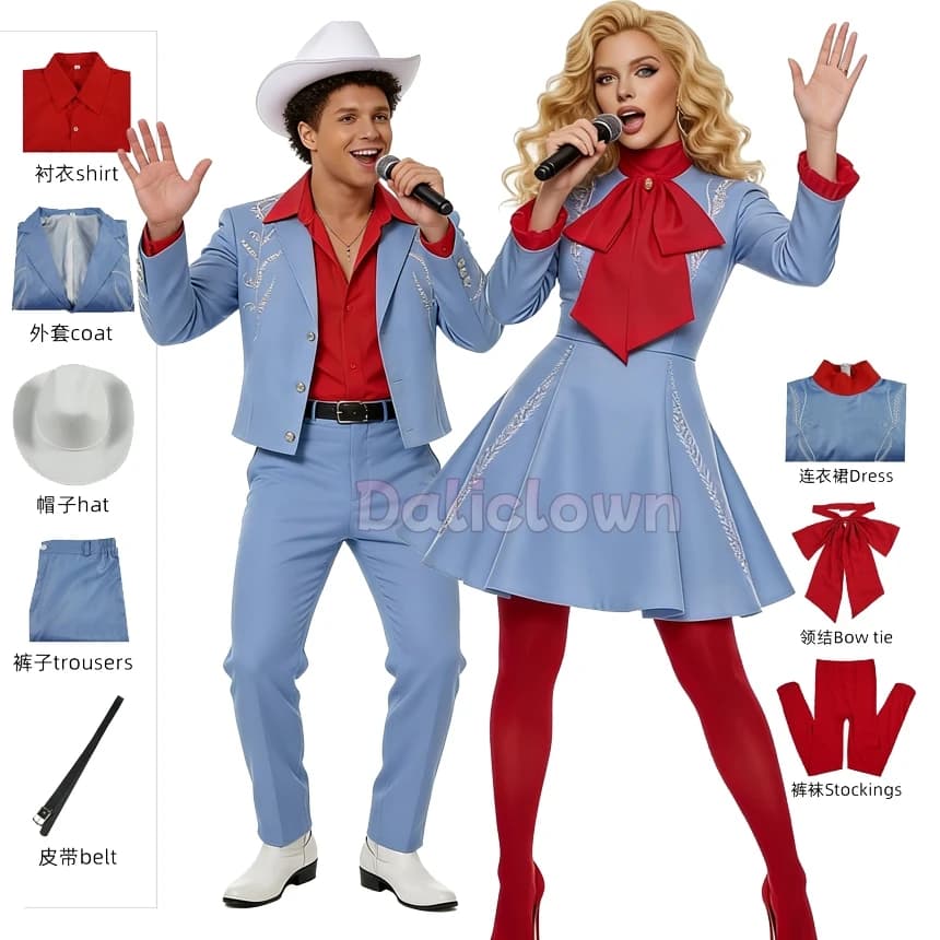Anime Lady Cosplay Bruno Mars Die With A Smile Costume Gaga Dress Uniform Suit Concert Outfit Halloween Party Costume Woman Man