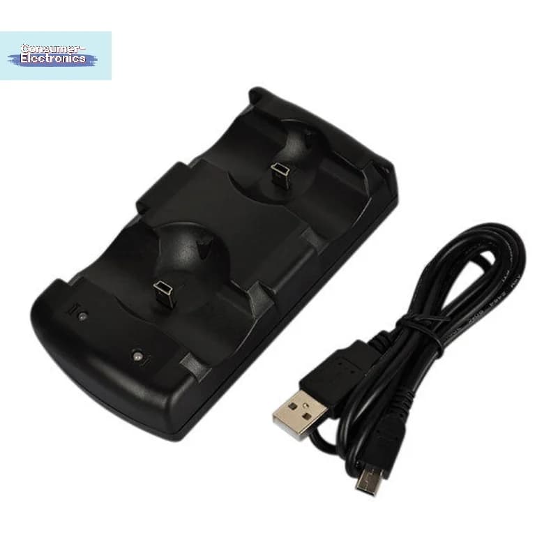 【Black Usb Charger Charging Dock Station For 3 Move Controller 】