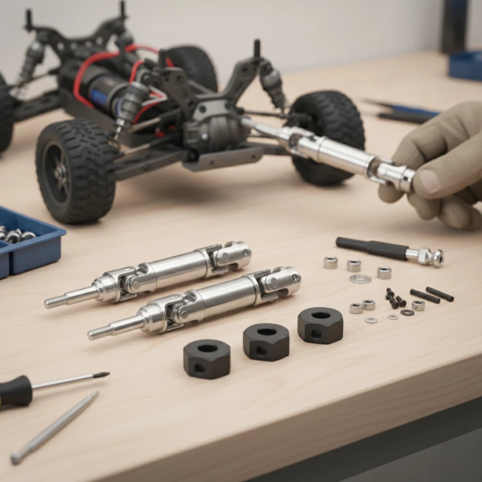 Heavy Duty RC Model Builders Drive Shafts with Couplers Hardware Kit Fiable Drivetrain for Mini XRT VXL 3S