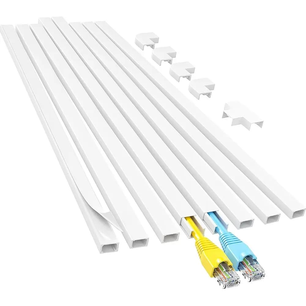 Copricavo da 67,7 pollici, copertura per cavi a parete, kit di facile installazione per 2 cavi piccoli, bianco