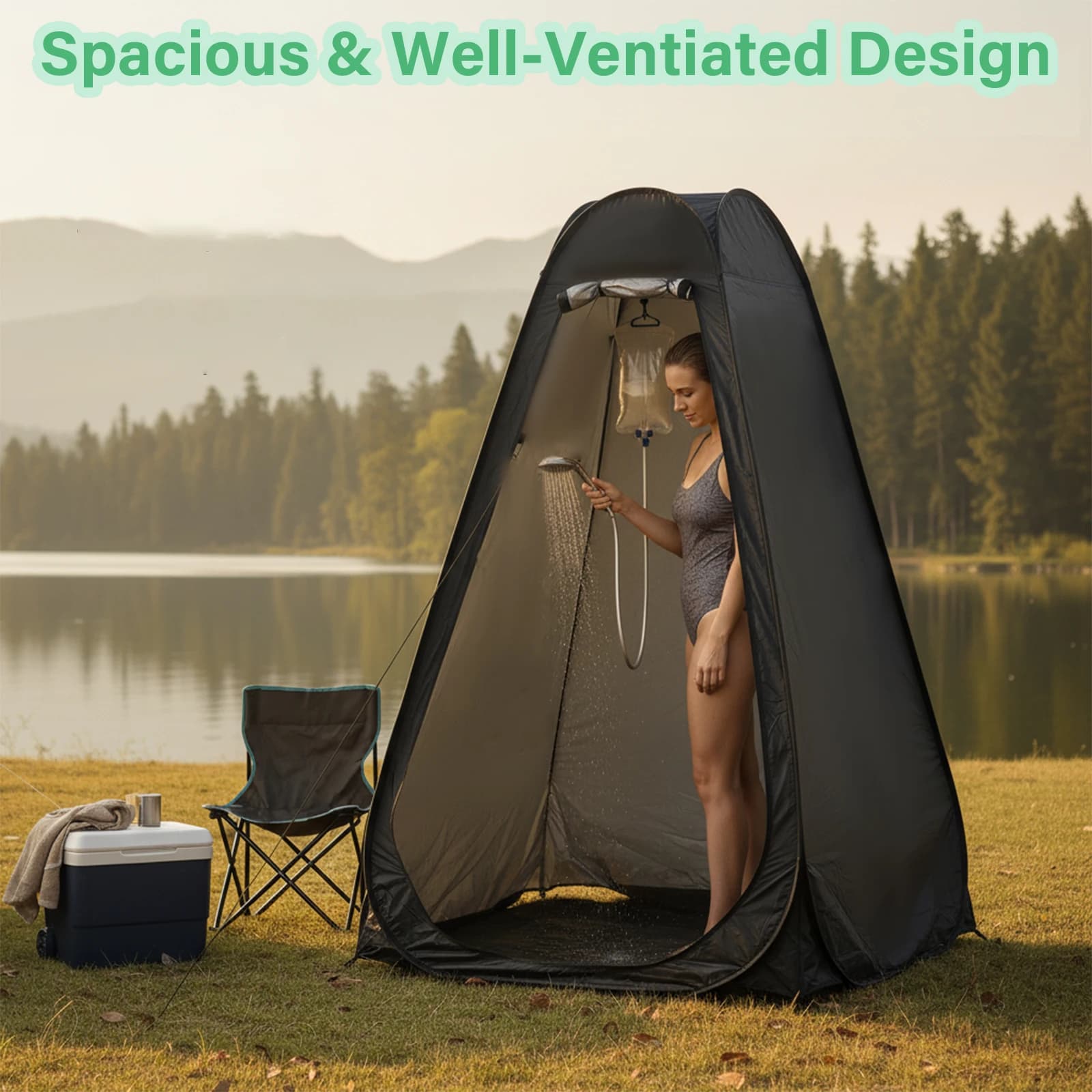 Portable Pop-Up Privacy Tent Outdoor Shower Tent Foldable with Storage Bag Easy Setup for Beach Camping Ideal for Outdoor Use