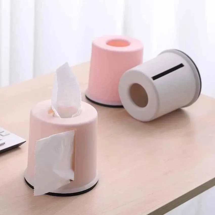 1 pz scatola di fazzoletti di plastica scatola di pompaggio rotonda per soggiorno cilindro creativo scatola di immagazzinaggio di carta igienica multifunzionale per uso domestico