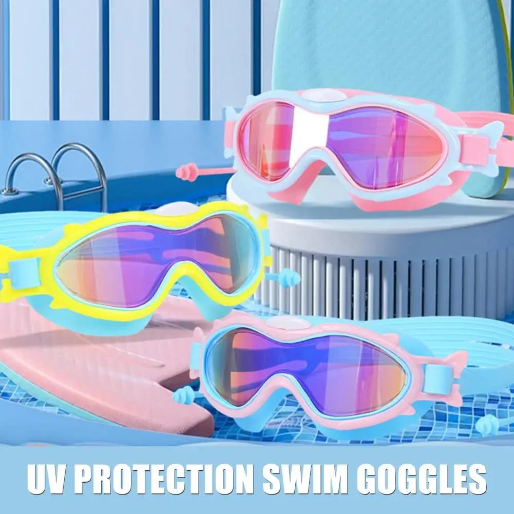 Panoramic View Swim Goggles Children s Anti fog Swimming Goggles Waterproof Pool Glasses Large Frame for Kids